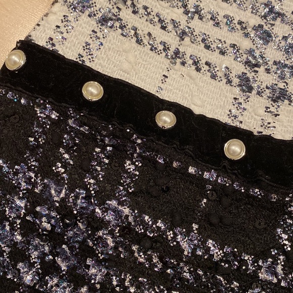 Les Tout Petits made in usa girls silver shimmer white black Pearl waist dress - Picture 3 of 13